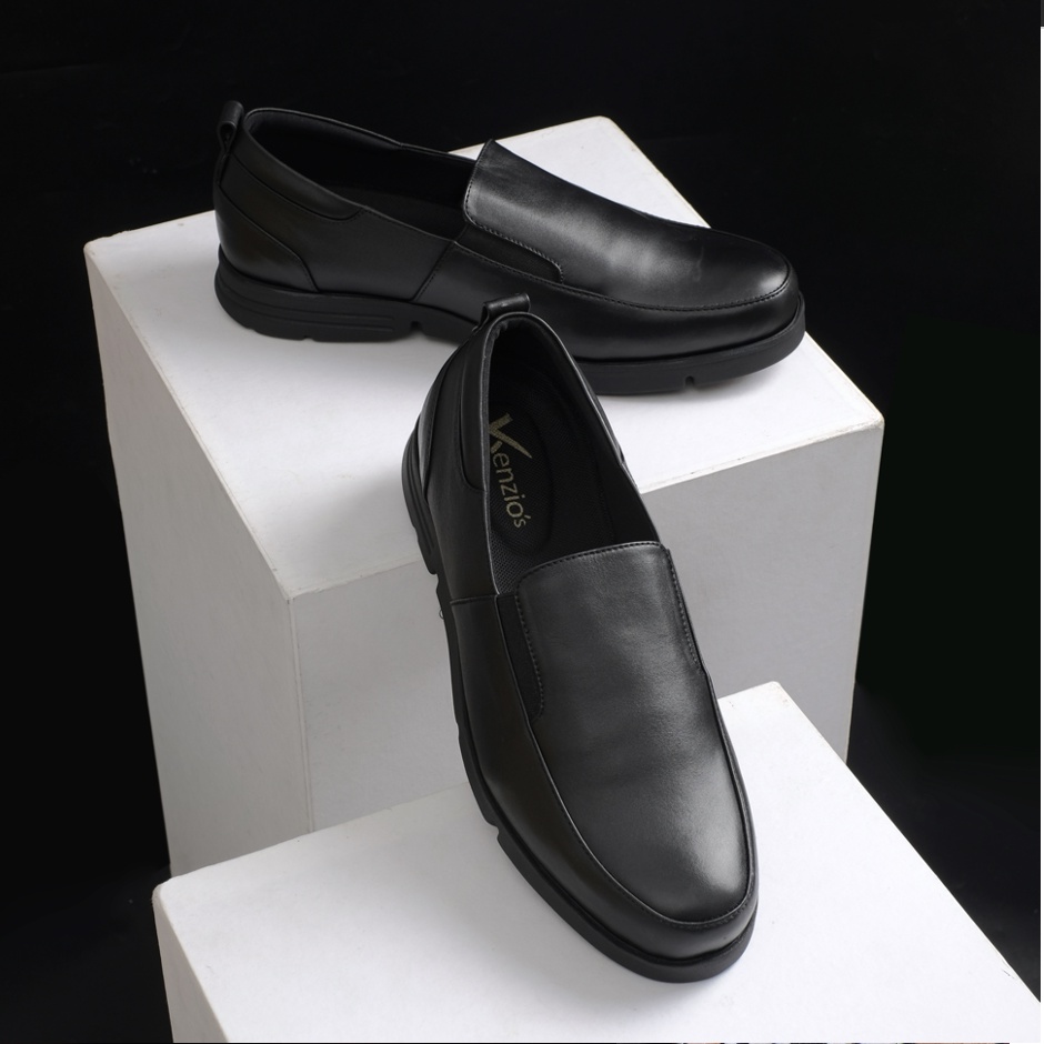 JOBS BLACK (KULIT ASLI) |ManNeedMe x Kenzio| Sepatu Pantofel Pria Formal / Kantor ORIGINAL