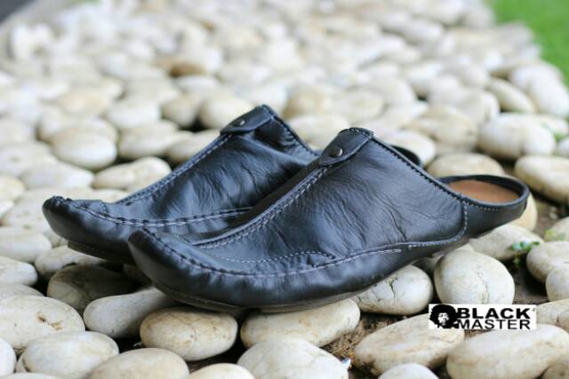 COD TERLARIS- SEPATU SLOP KULIT ASLI ! BLACKMASTER BUSTONG Slop Original CH1