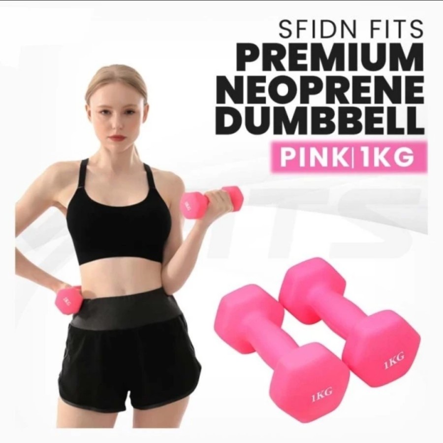 Dumbell Vinyl Barbel Wanita Gym Fitness Angkat Beban Olahraga neoprene