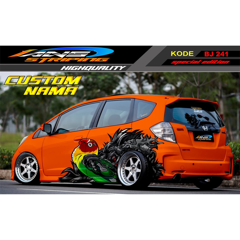 DECAL STICKER MOBIL HONDA JAZZ, BRIO, MOBILIO, AVANZA, AGYA,YARIS / STRIPING MOBIL