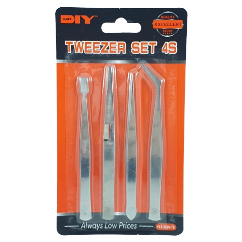 Pinset Set 4in1 Pencapit 4pcs Tweezer 4 in 1 Pingset 4 pcs MR. DIY YLT202078