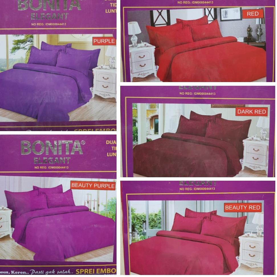ゔ RC Bonita Embos Polos Sprei Bonita Ukuran King 180x200 Warna Lengkap ょ