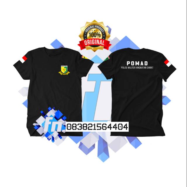 KAOS PENDEK POMAD (POLISI MILITER ANGKATAN DARAT) TNI AD