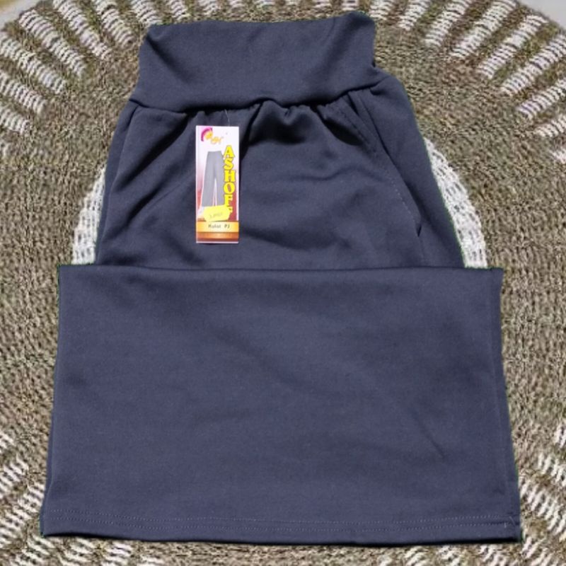 Celana panjang wanita Kulot scuba jumbo polos-Grey