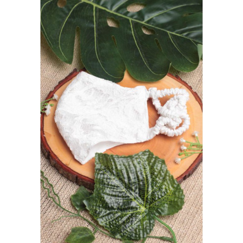 MASKER KAIN BROKAT TALI KARET HIJAB / HARGA GROSIR BERLAKU min pembelian 3pcs