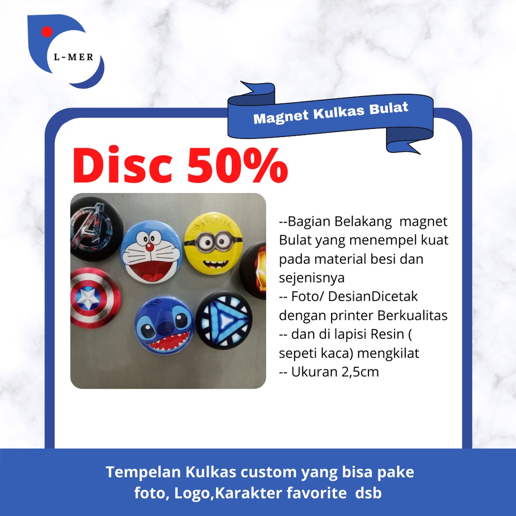 Tempelan Magnet Kulkas/Tempelan Mading Magnet/ Tempelan Kulkas Custum/Tempelan Kulkas Logo
