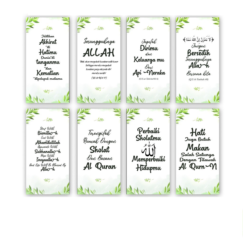 Ukuran (18x30cm) pajangan Islami Dekorasi Kamar Pajangan Wall Decor Rumah Quotes Motivasi Muslim Tropical HDNH Hiasan Dinding