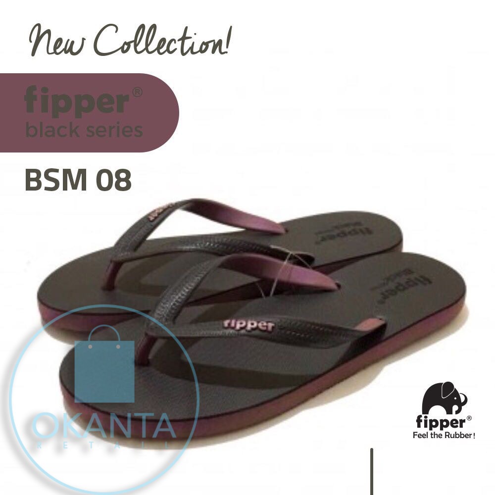Sandal Fipper Black Series - Black Maroon [BSM 08] - ORIGINAL