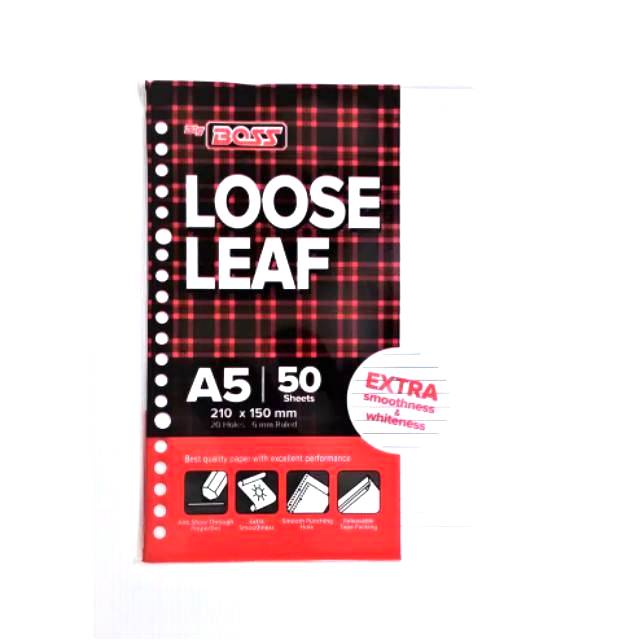 Kertas File Loose Leaf Isi Binder BigBoss A5 50 Lembar