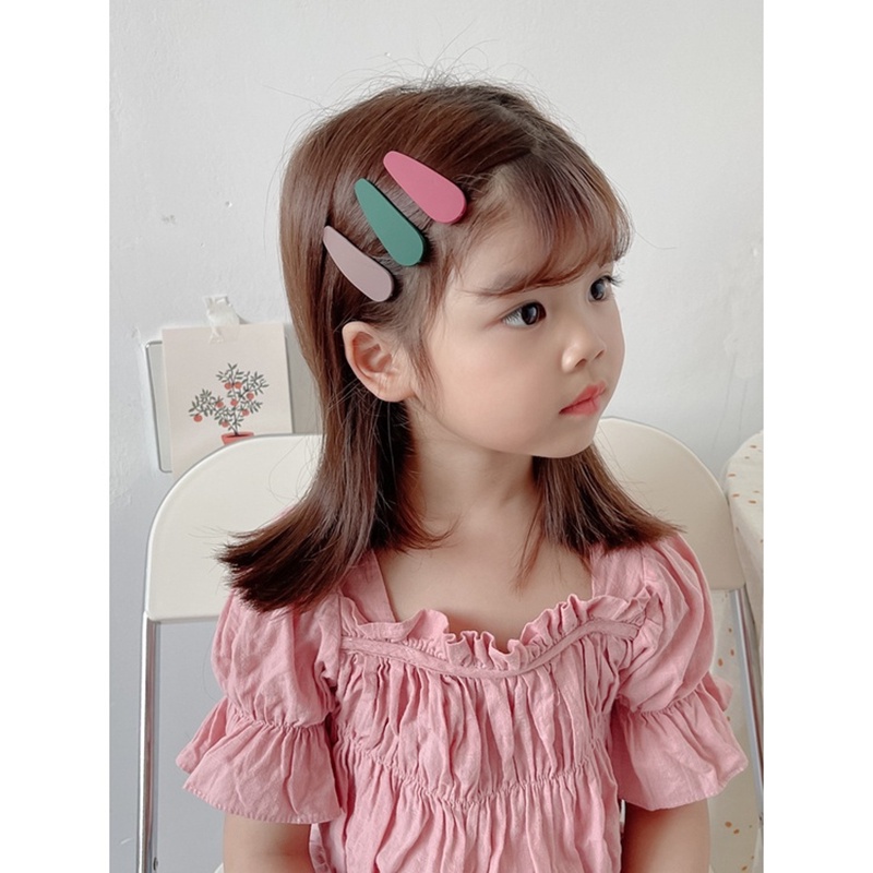 [Ready Stock] 10 Pcs/Set Women Korean INS Style Acrylic Simple BB Hair Clip Girls One Word Cute Bangs Folder Macaron Candy Colors Back Of Head Hairpin