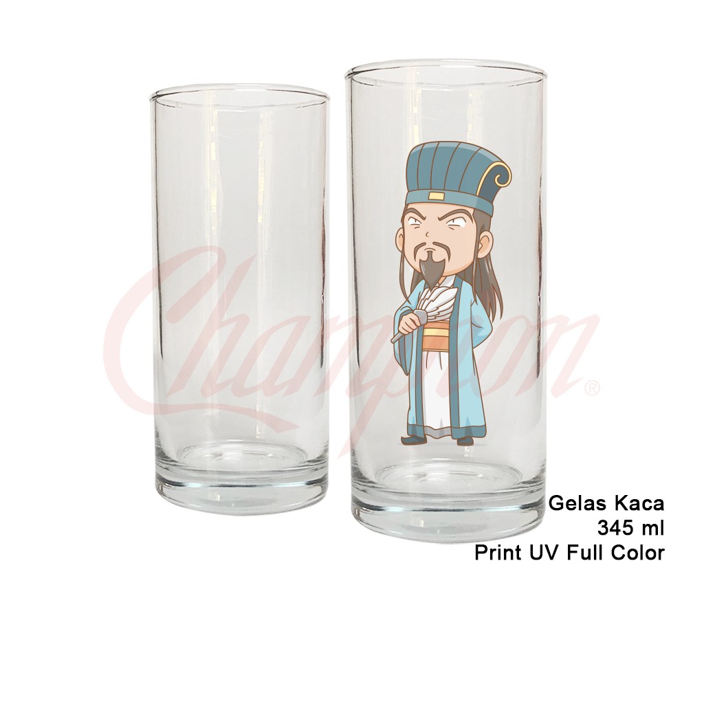 Gelas Minum Kaca - Gelas Custom satuan - Print Gelas UV
