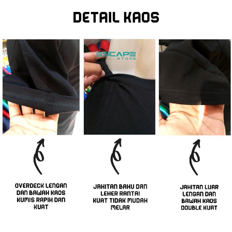 Kaos Polos Pria Wanita Distro Bahan Katun atau Cotton. Polosan. Baju Polos. Kaos Termurah
