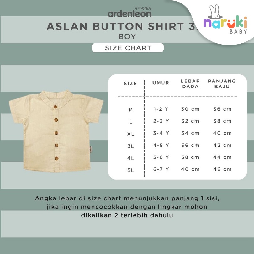 Ardenleon Boy Aslan Button Shirt 3.0 Arden Leon Baju Atasan Anak Laki-Laki