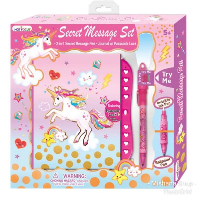 

Buku Diary Anak Secret Message Unicorn & Invisible Ink Pen HOT FOCUS