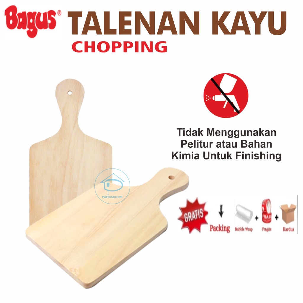 Talenan Kayu Gagang Ukuran Kecil Wood Chopping Board Alas Potong Multifungsi Talenan Kayu Tebal Murah