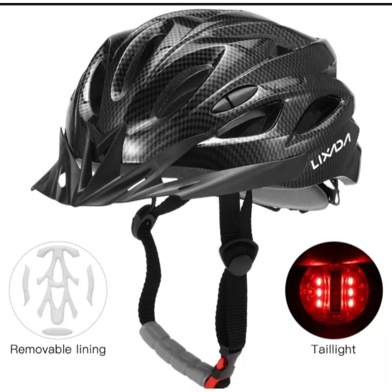 Helm Sepeda Ringan Dengan Visor LED Pria Dan Wanita Helm Sepeda Balap Gunung