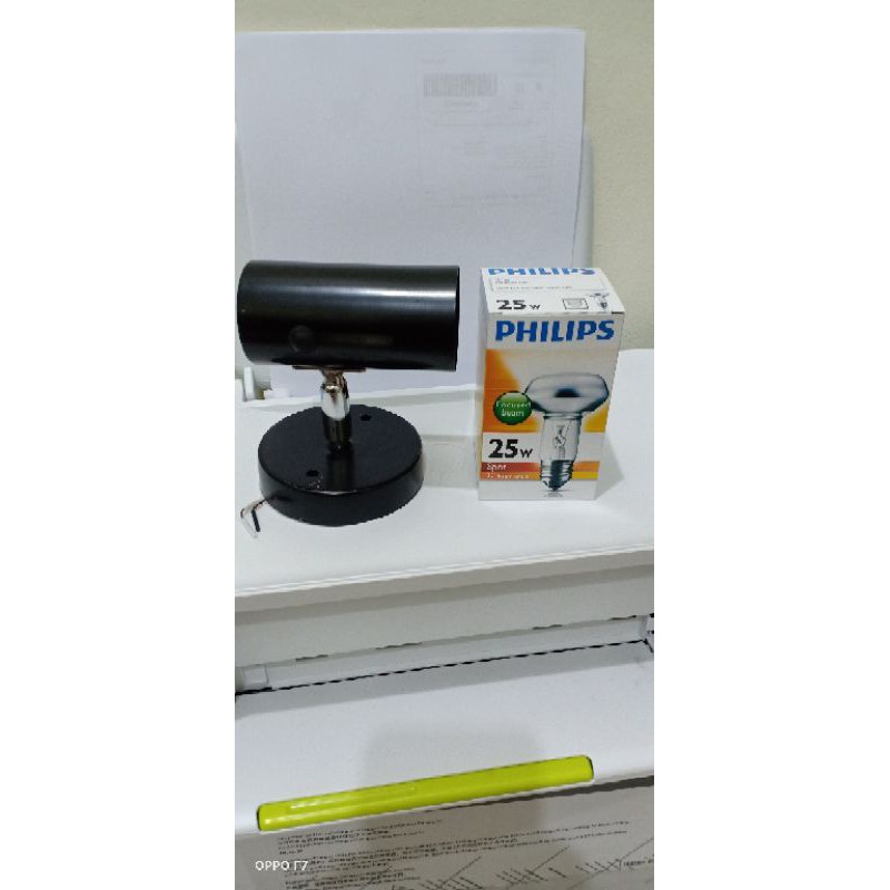 paket fitting sorot plus lampu penghangat philips spot 25w