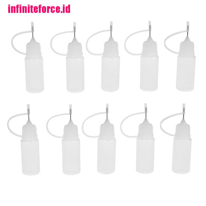 10pcs Botol Lem 10ML Dengan Jarum Untuk Paper Quilling DIY