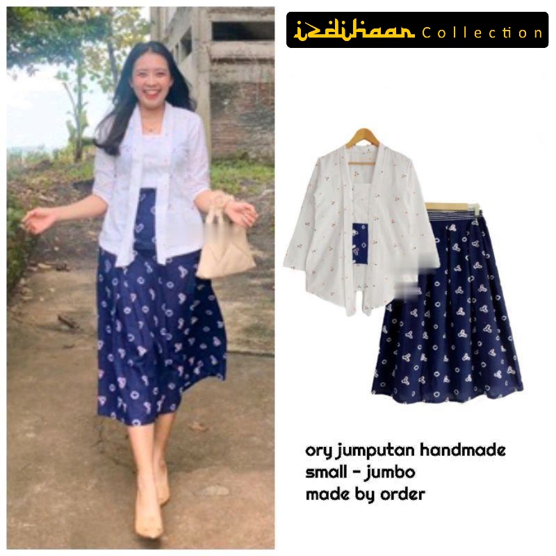 New Setelan Baju Kebaya Batik Set Rok Instan Jumputan Tradisional Pakaian Seragam Kondangan pesta Ke