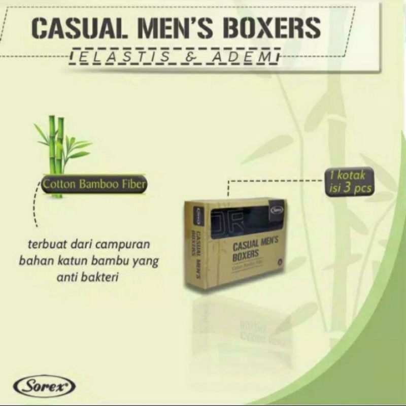 J253T (ISI 3 PCS) CELANA DALAM PRIA BOXER SOREX SIZE S - XL