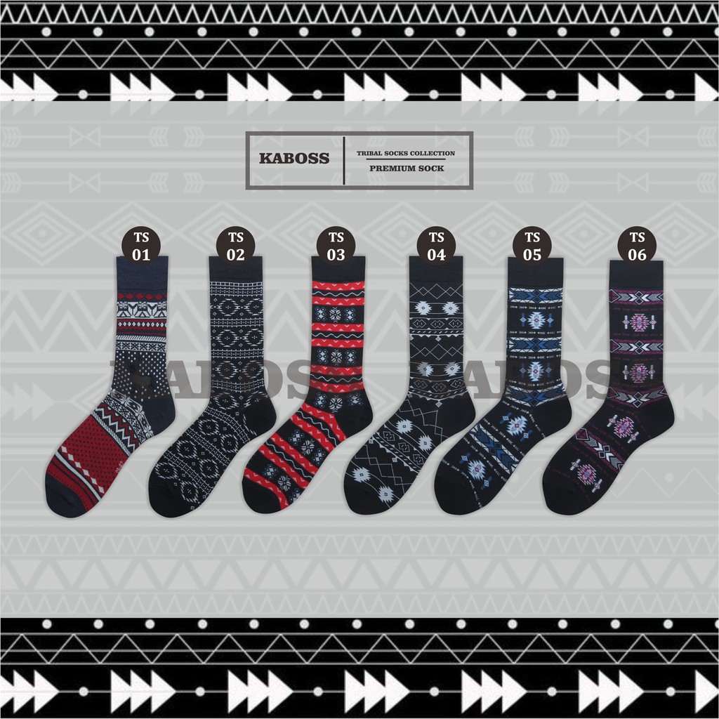 Kaboss Kaos Kaki Pria Motif Tribal Socks Premium