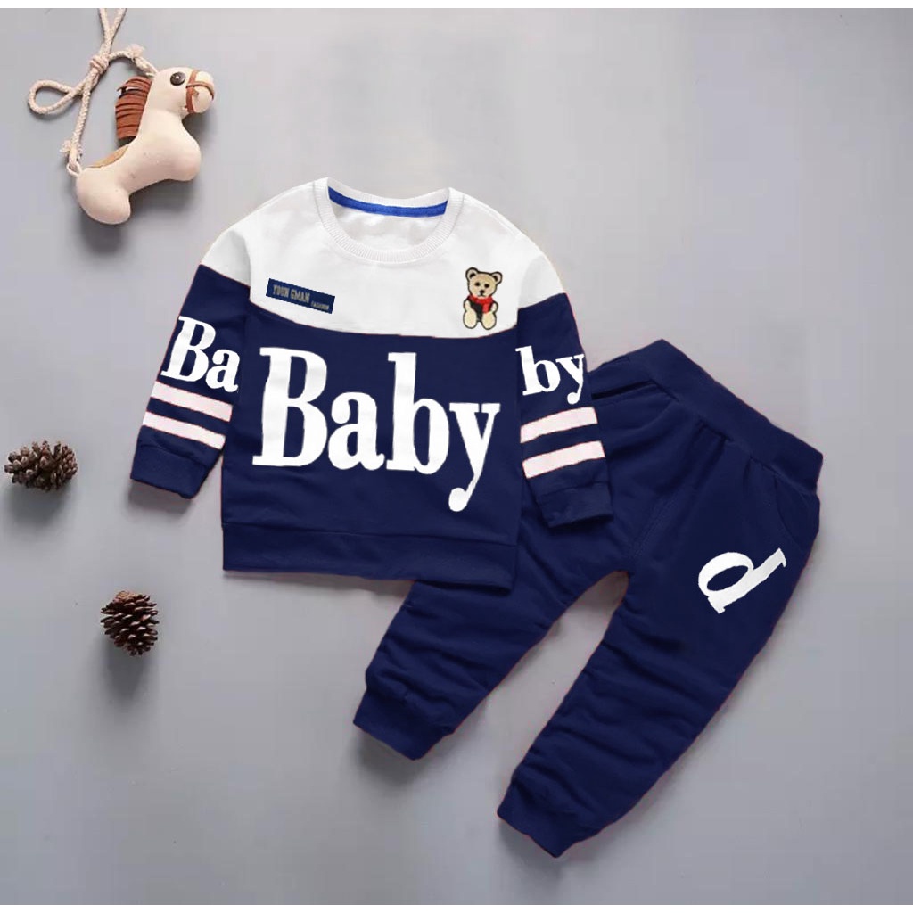 promo-setelan sweater bayi anak motif baby panda bear size 1-5 tahun bahan babyterry premium best quality terbaru termurah/ setelan sweater bayi anak laki-laki/ setelan sweater bayi anak perempuan/ setelan sweater bayi anak cowo/ sweater anak cewe