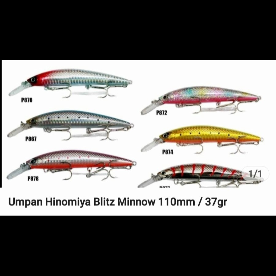 Lure HINOMIYA PREMIUM BLITZ MINNOW 110S (11cm / 37gram) SINKING