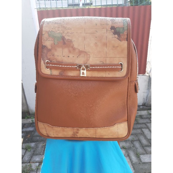 tas ransel peta dan tas sling handle hijau chat kaFrenty