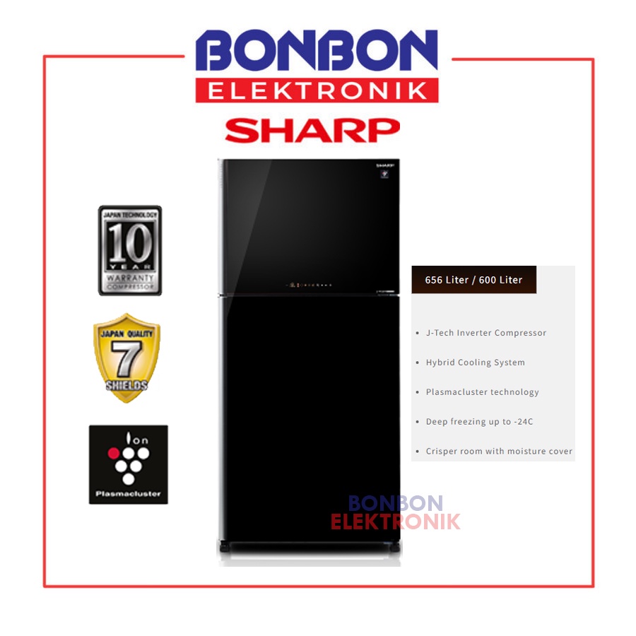 Sharp Kulkas 2 Pintu SJ-IG963PG-BK / SJIG963PGBK Inverter