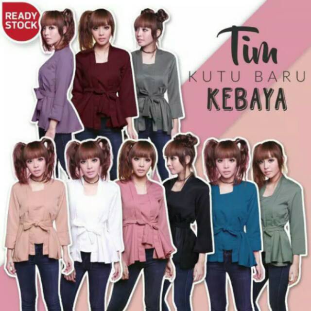 TIM KUTUBARU KEBAYA MODERN ATASAN POLOS VINTAGE CLASSIC PANJANG RIBBON TALI PISAH BLOUSE SERAGAM