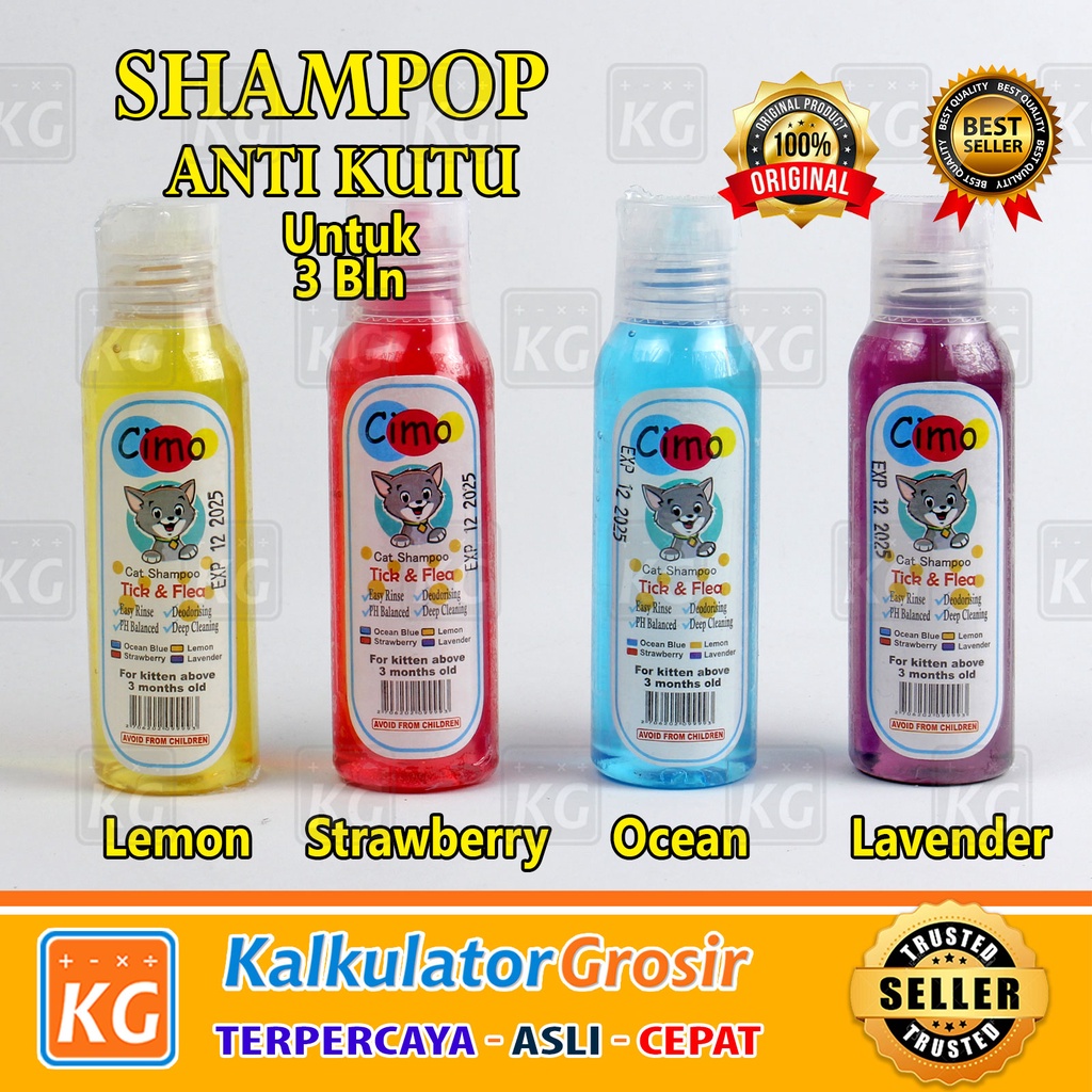 Shampo Anti Kutu Kucing Untuk Kitten Cimo Tick &amp; Flea Cat Shampoo For Kitten 100ml Sembuh Total Tanpa Obat