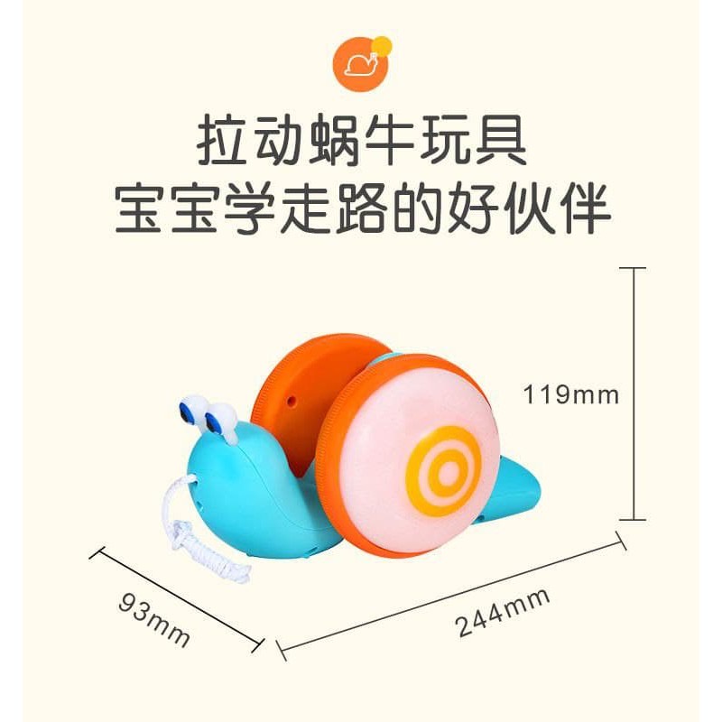 mainan siput LED dan bersuara ditarik sambil berjalan / pull along snail toy mainan anak