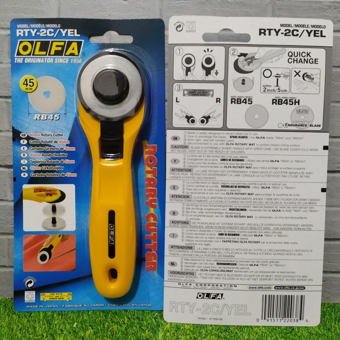 

Berkualitas Rotary Cutter 45Mm Rty-2/C Yellow Olfa Terlaris