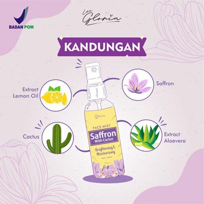 [RESMI] BPOM Saffron Face Mist Masker Lea Gloria/  FACE SPRAY SAFFRON BPOM