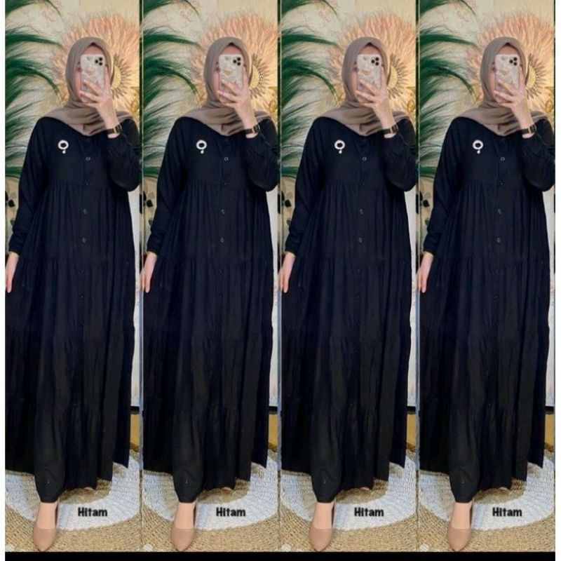 Gamis polos canda Rempel Kancing Premium