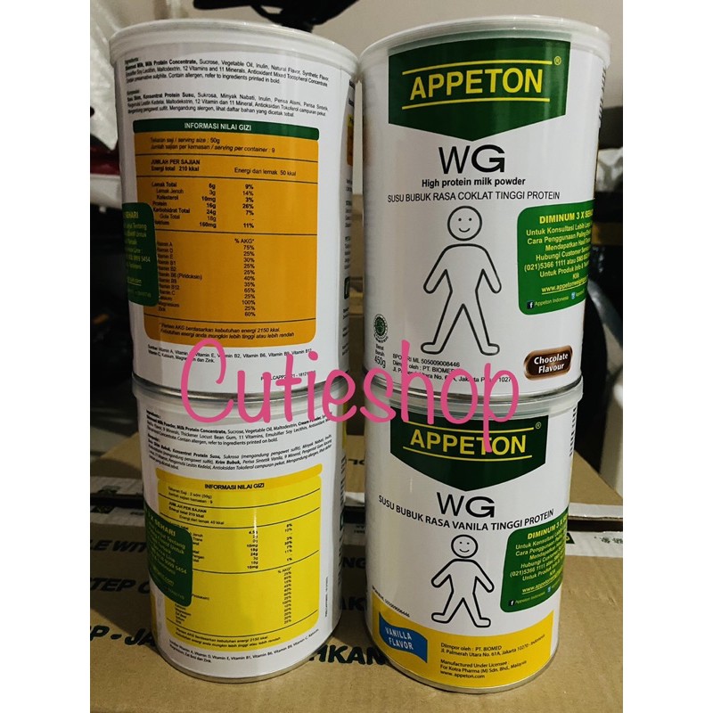 

Appeton Weight Gain Adult 450 gram rasa coklat vanila vanilla susu penambah berat badan susu gemuk dewasa