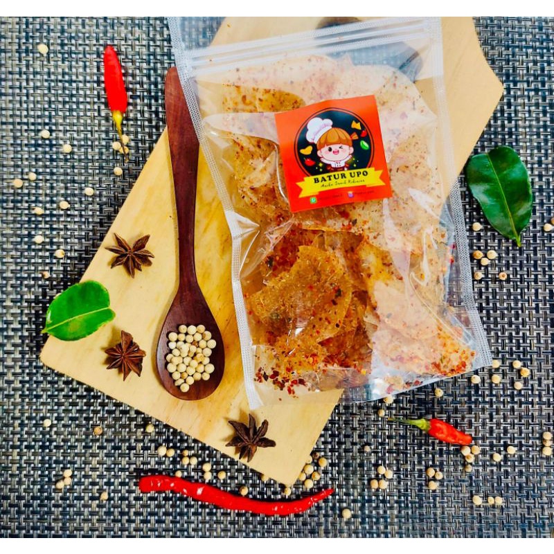 

kripik kaca pedas daun jeruk / kripik beling pedas gurih daun jeruk