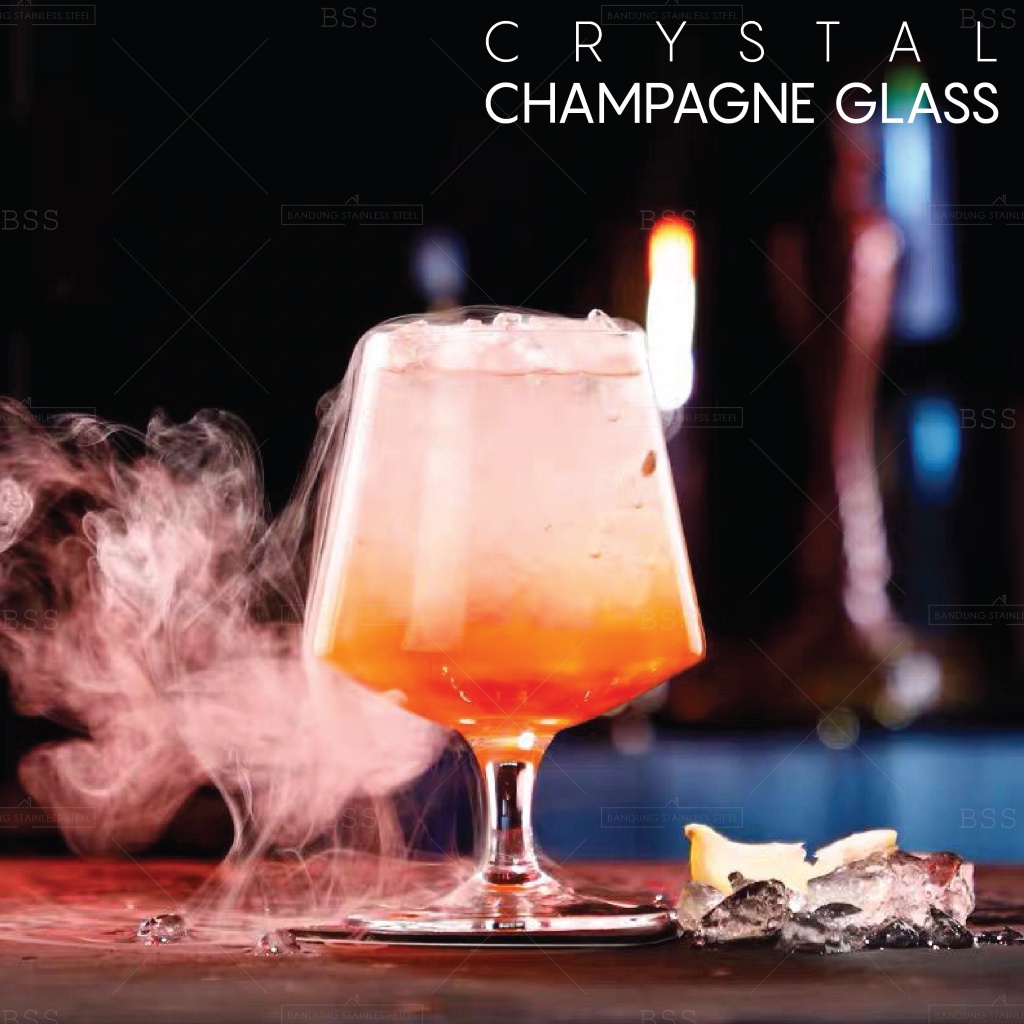 Gelas Brandy Kristal 430ml Cocktail Mojito Kaki Stem Glass Kaca Polos Simple Unik Wedding Glass