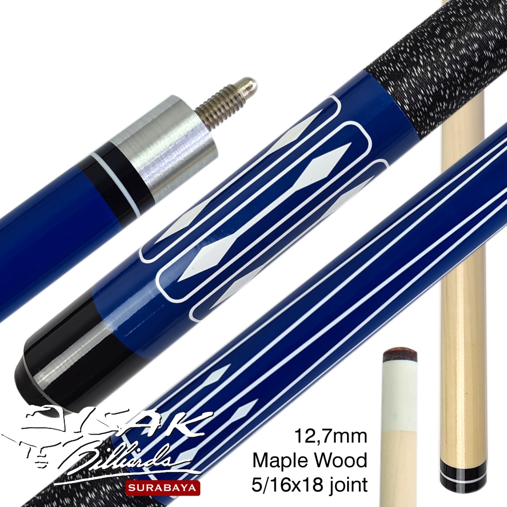 Jual White Solid Wood Pool Cue Blue Stik Billiard Bola Besar Pool