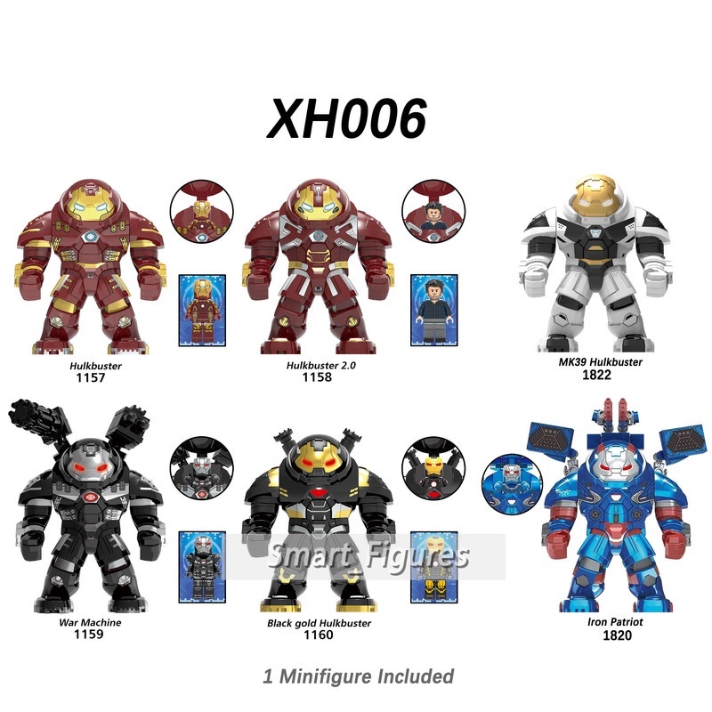 Mainan Action Figure Model Iron Man Hulkbuster War Machine Patriot Marvel MK39 Untuk Hadiah Anak