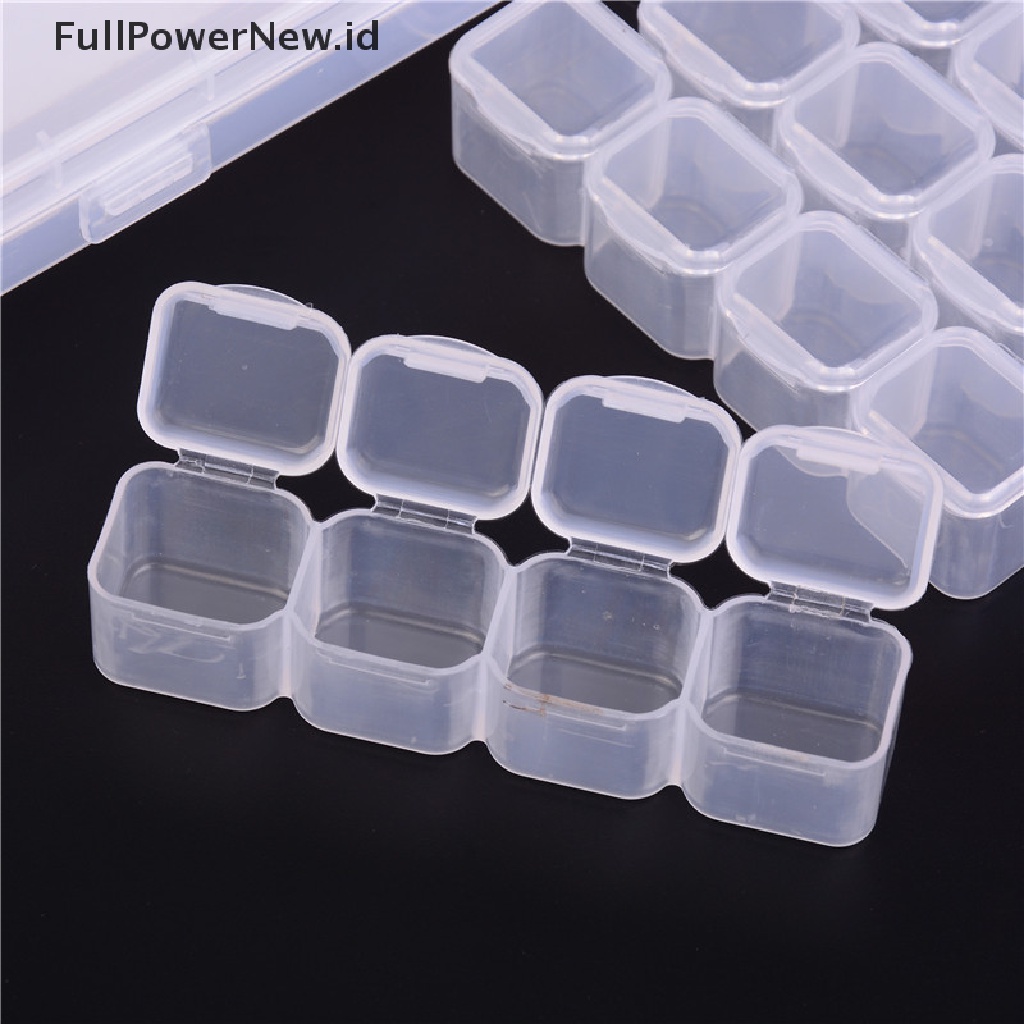 [KUKU PALSU] 28 Slots Nail Art Storage Box Plastic Transparent Display Case Organizer Holder .