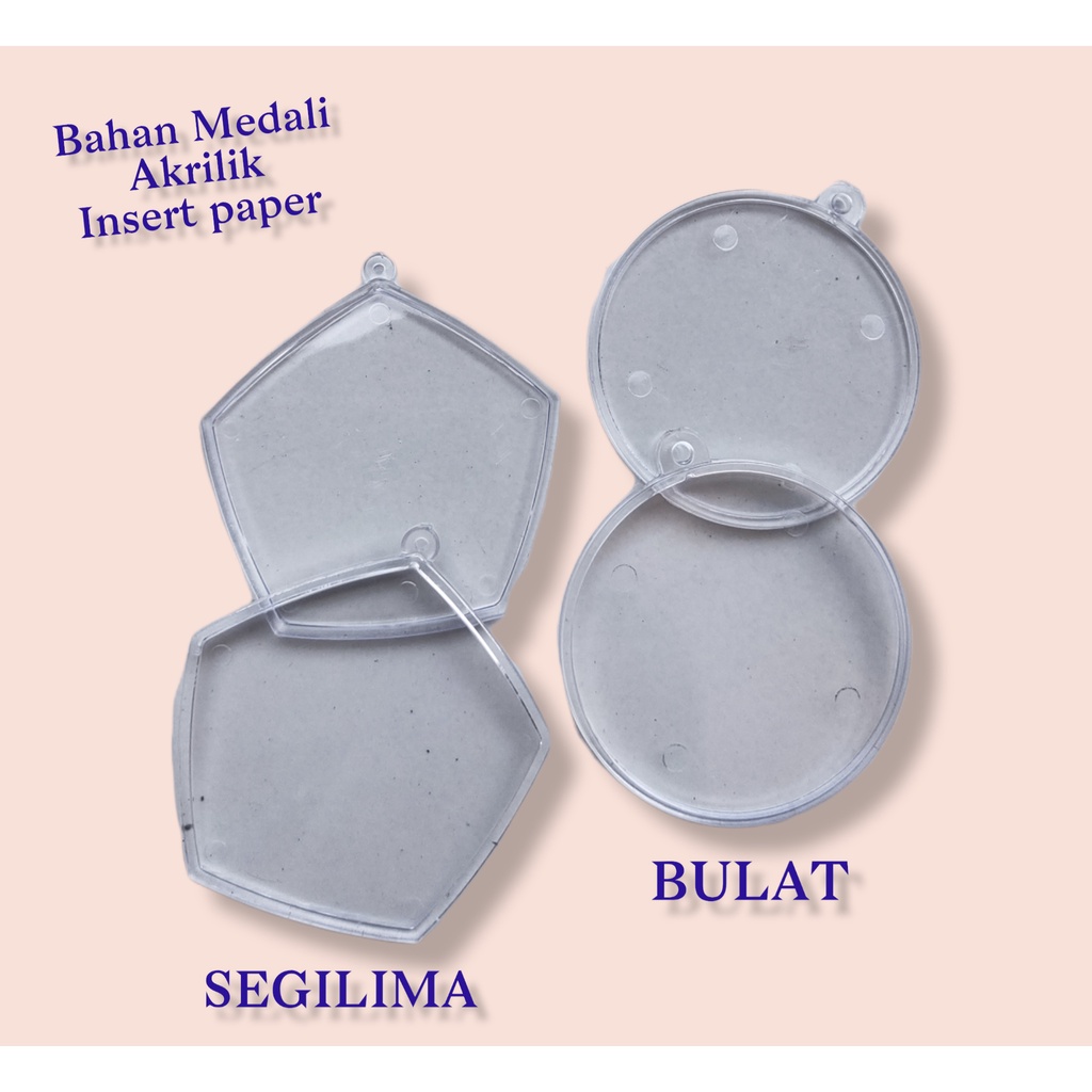 Medali insert paper\Bahan medali akrilik insert paper bulat & segilima