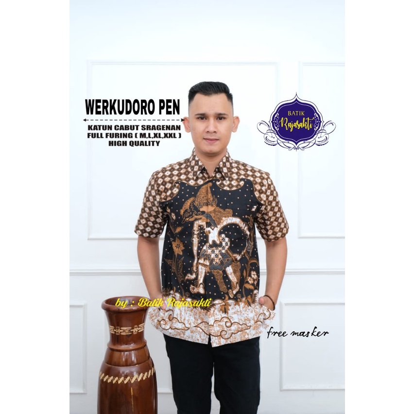 WERKUDORO Kemeja Batik Solo Pria Lapis Furing PREMIUM Katun halus asli solo Rajasakti