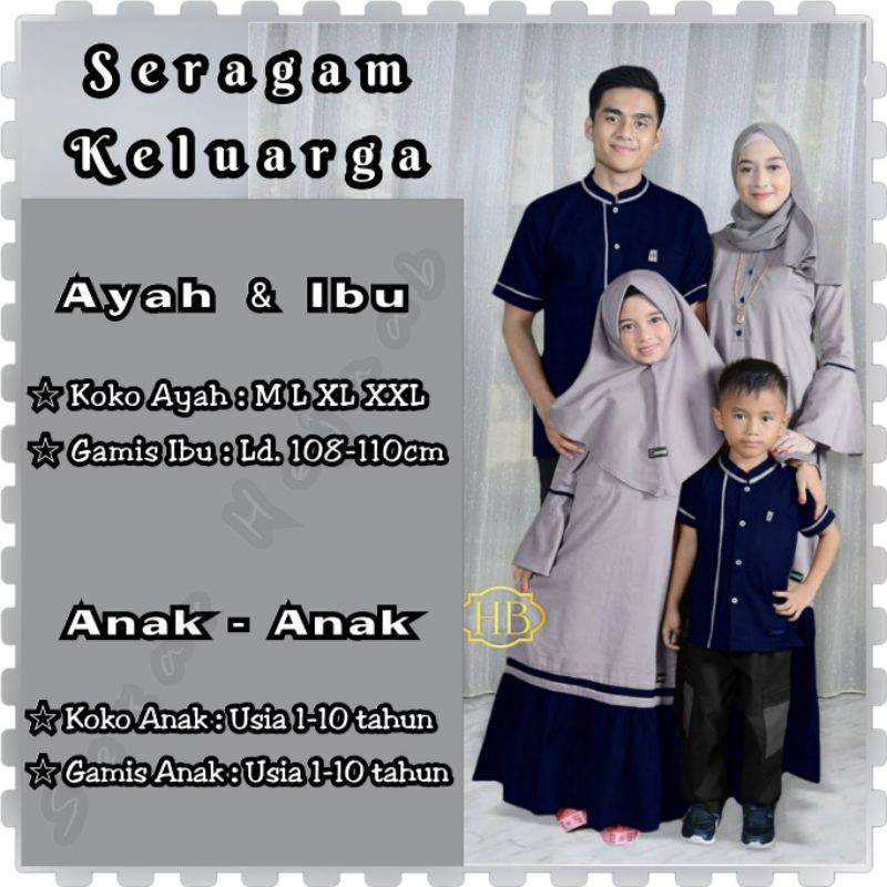 BAJU KELUARGA SYAR'I/COUPLE FAMILY HAWA SET/SERAGAM KELUARGA