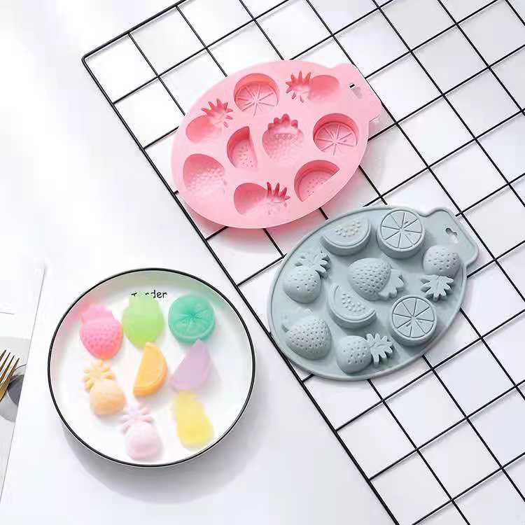 Cetakan Silicone Silikon Puding Coklat Cake Es Motif Fruit Buah W/Mix