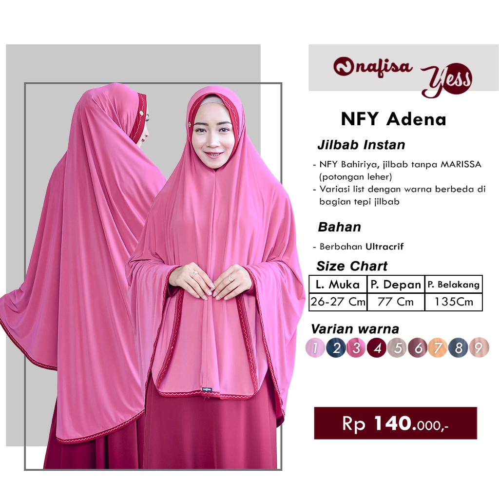 Nafisa Adena - jilbab Syar'i - Jilbab Jumbo - Jilbab Murah Berkualitas