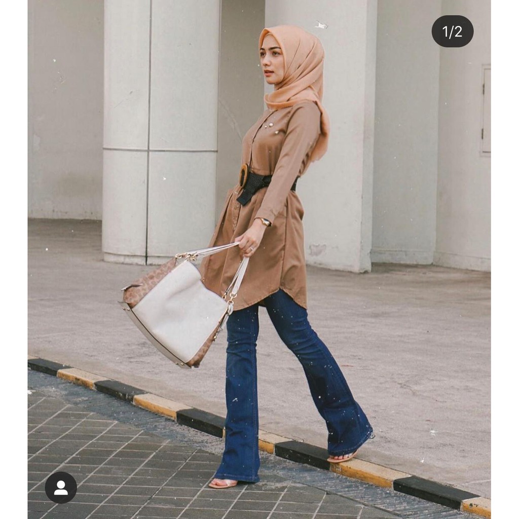 CELANA JEANS WANITA HW CUTBRAY FLARE