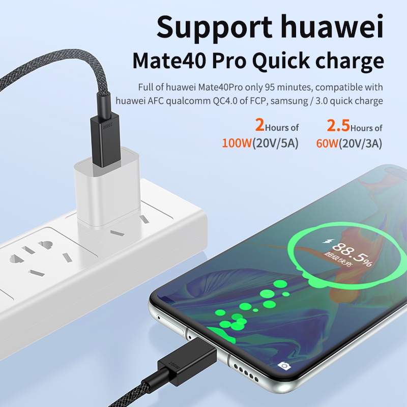 Kabel Data / Charger USB Tipe C PD 60W 3A QC3.0 Fast Charging Untuk MacBook Pro