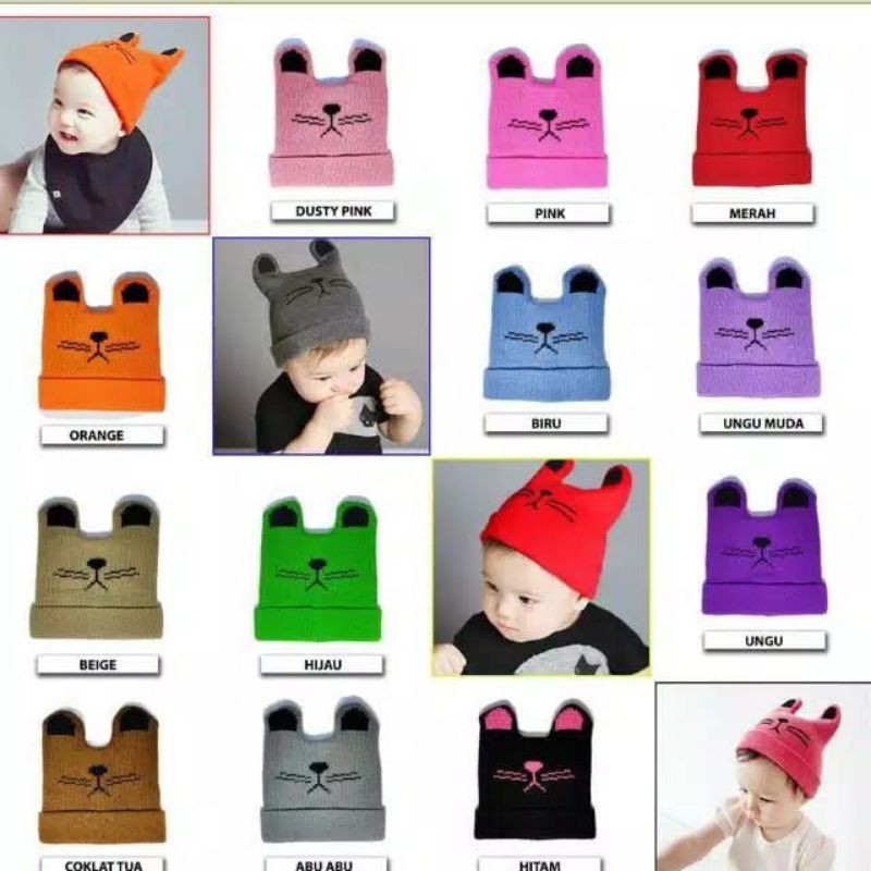 Topi Kupluk Bayi Rajut