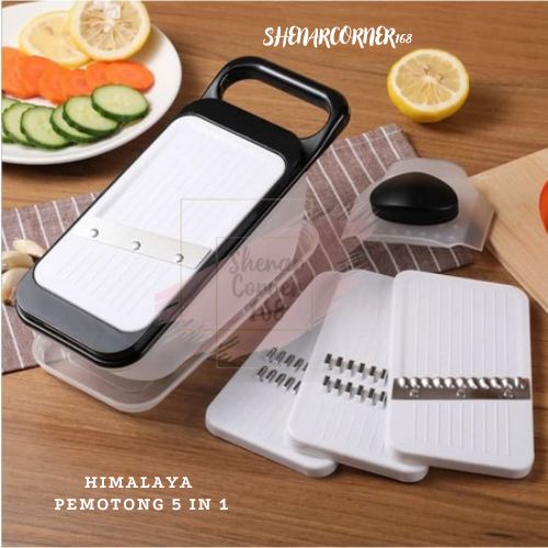 SHENAR PEMOTONG SAYUR PARUTAN 5 IN 1 / PEMOTONG SAYURAN BUAH 5 IN 1 DENGAN WADAH - HIMALAYA CUTTER 5IN1,SHENARCORNER168